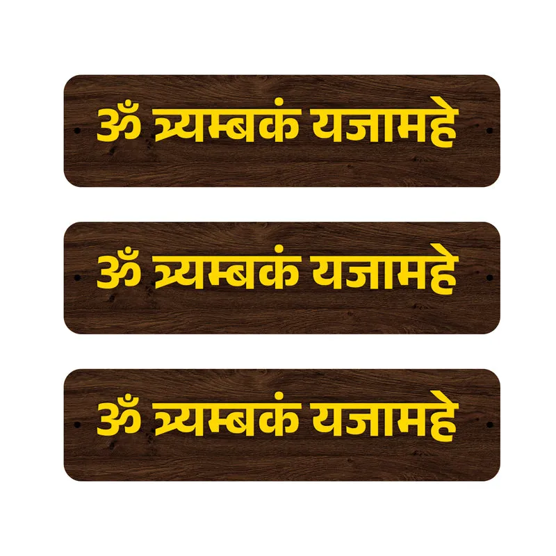 Om Thryambakam Yajamahe MDF Wall Accent - Set Of Three media 5
