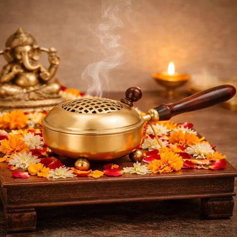 Divya Dhoop Rest Incense Holder - Gold media 1