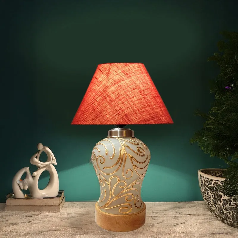 Lumithra Wooden Table Lamp - Pink media 1