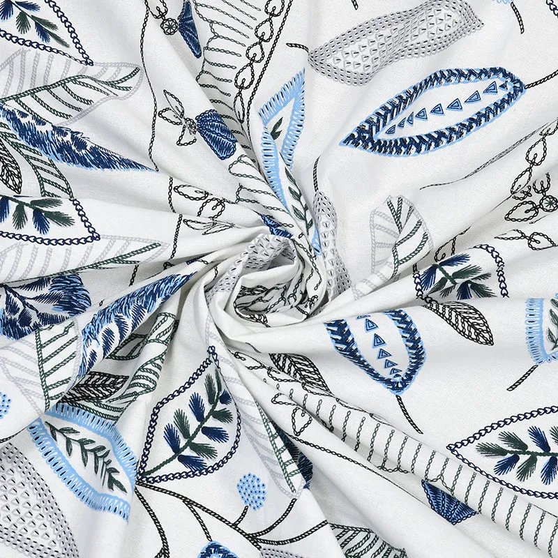 Aniditha Ethnic Cotton Bedsheet (Blue) - 160 TC media 6