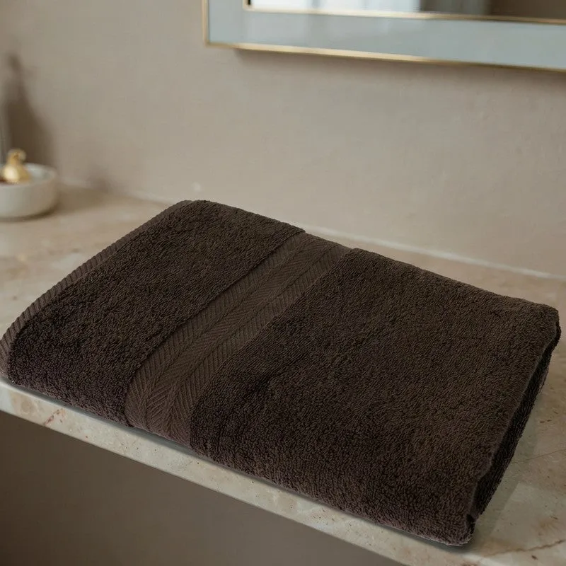 PlushAura Cotton Bath Towel (Dark Brown) media 3