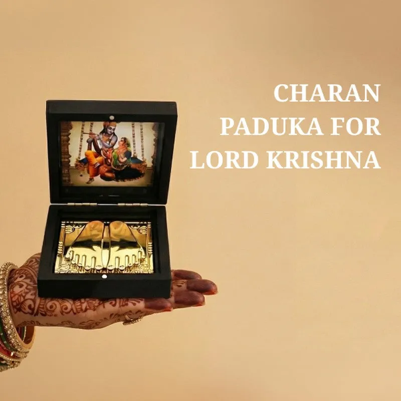 Radha Krishna Divine Brass Paduka media 4