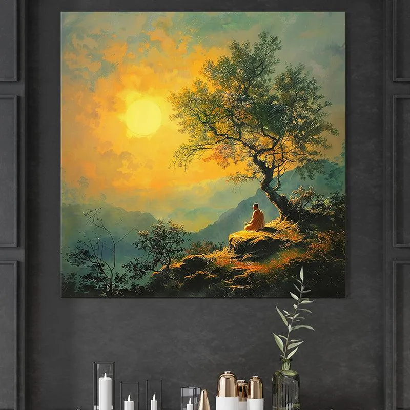 Zen Sunset Wall Painting media 1
