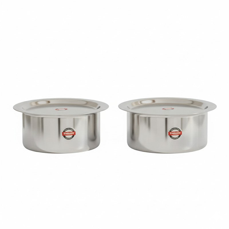 Demure Stainless Steel Pateela With Lid (1000 mL & 1400 mL) - Set of Two media 5