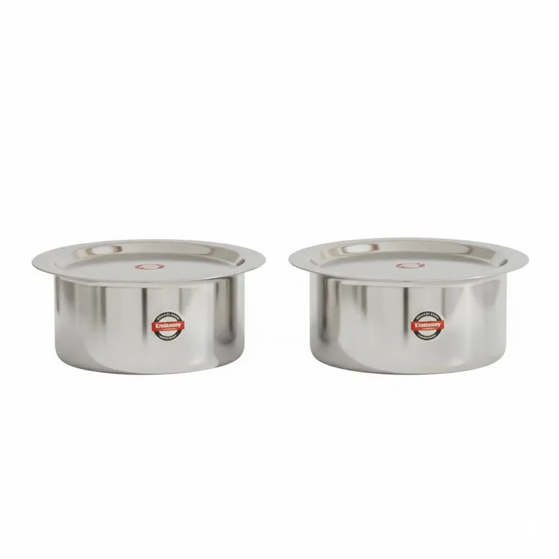 Demure Stainless Steel Pateela With Lid (1000 mL & 1400 mL) - Set of Two media 5