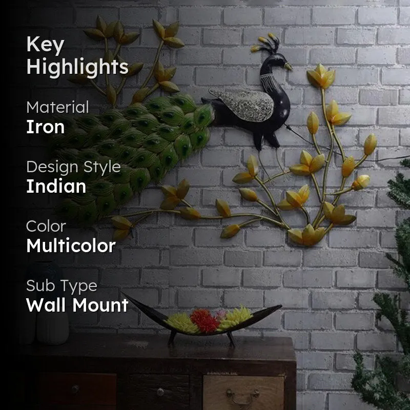 Vibrant Peacock Iron Wall Accent media 2