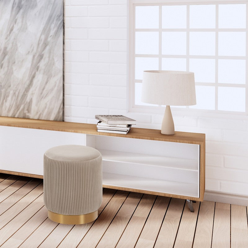 Lunaro Cushiq Ottoman - White & Gold media 5
