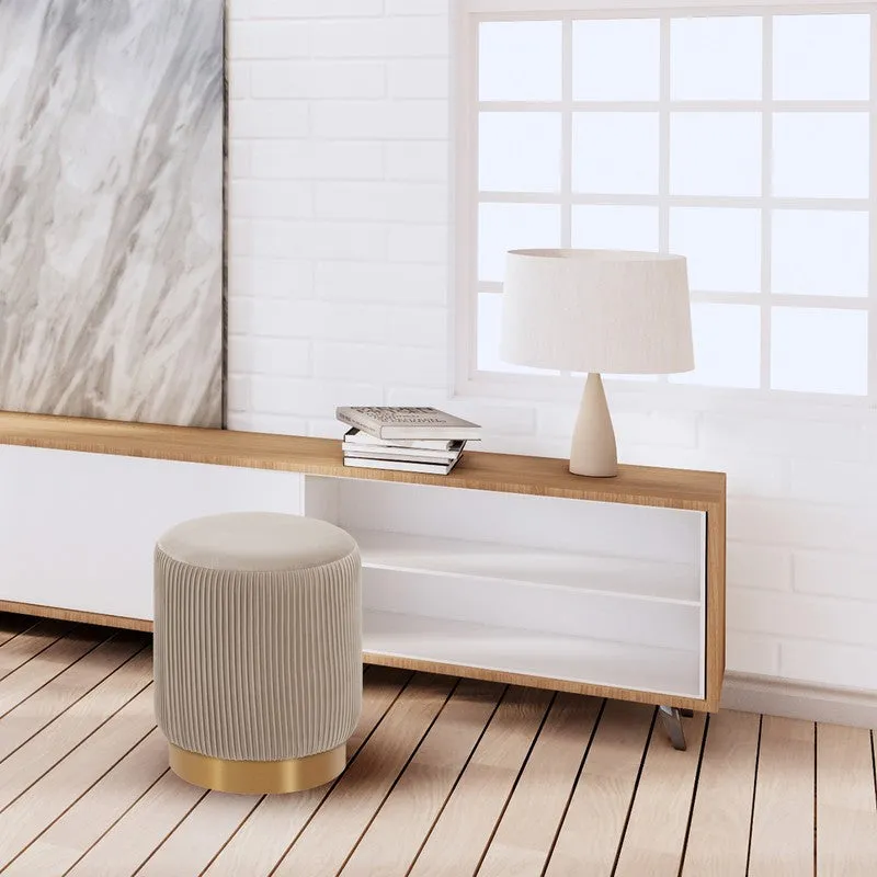 Lunaro Cushiq Ottoman - White & Gold media 5