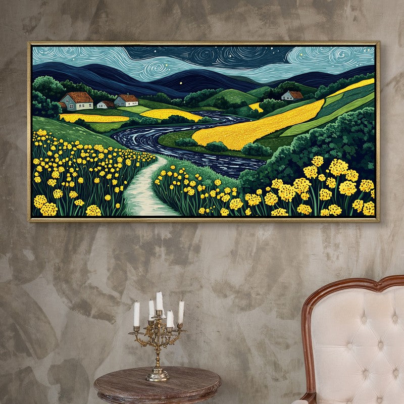 Astral Canvas Wall Painting With Frame