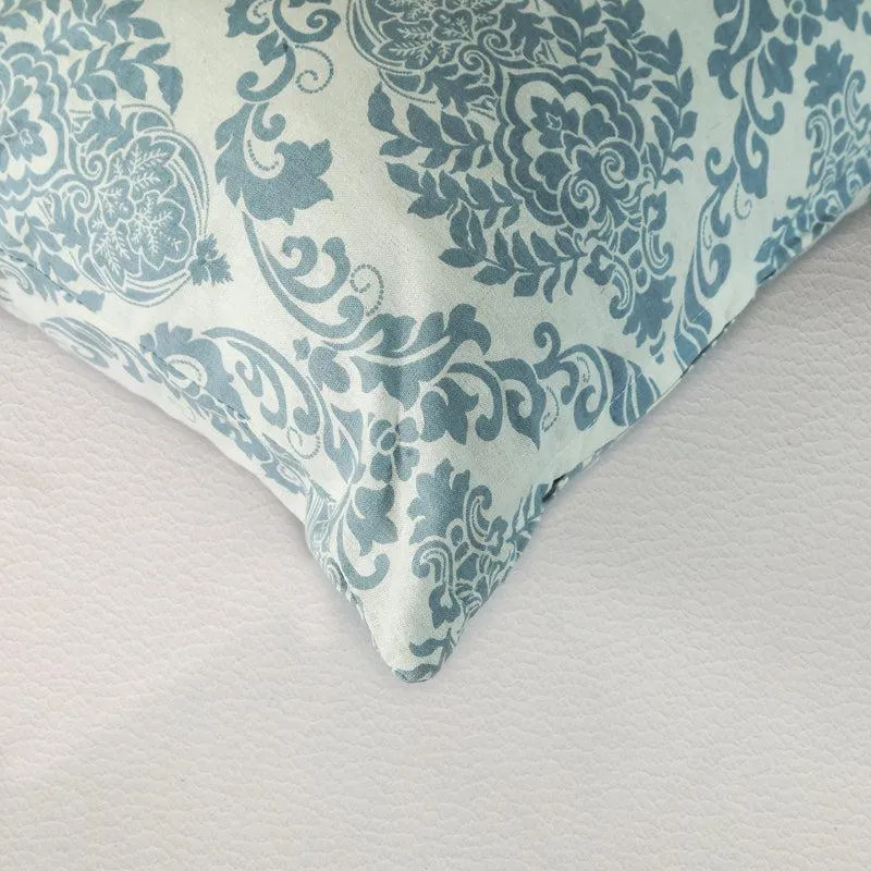 Tameira Jacquered Motif Printed Cushion Cover (Blue) - Set Of Two media 3