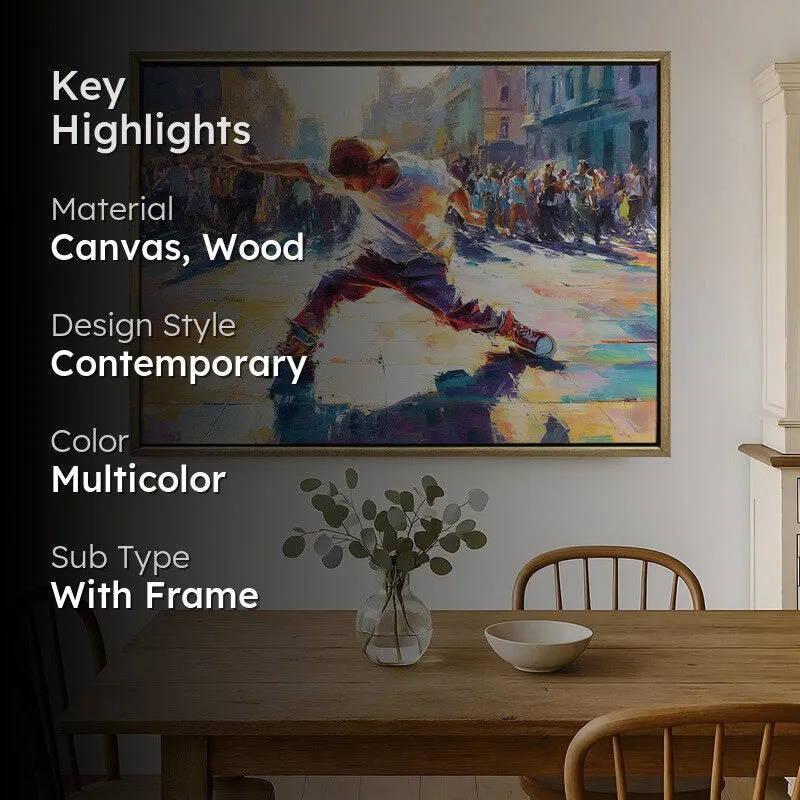 Kinetic Hue Canvas Wall Painting With Frame media 2