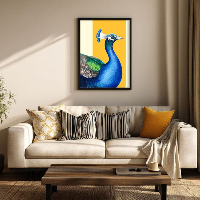 Neela Mayura Halo Archival Paper Wall Art With Frame