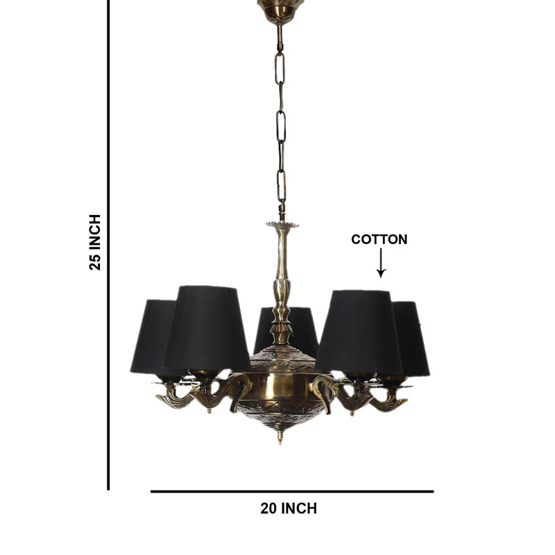 Aloka Conical Golden Antique Ceiling Lamp media 6