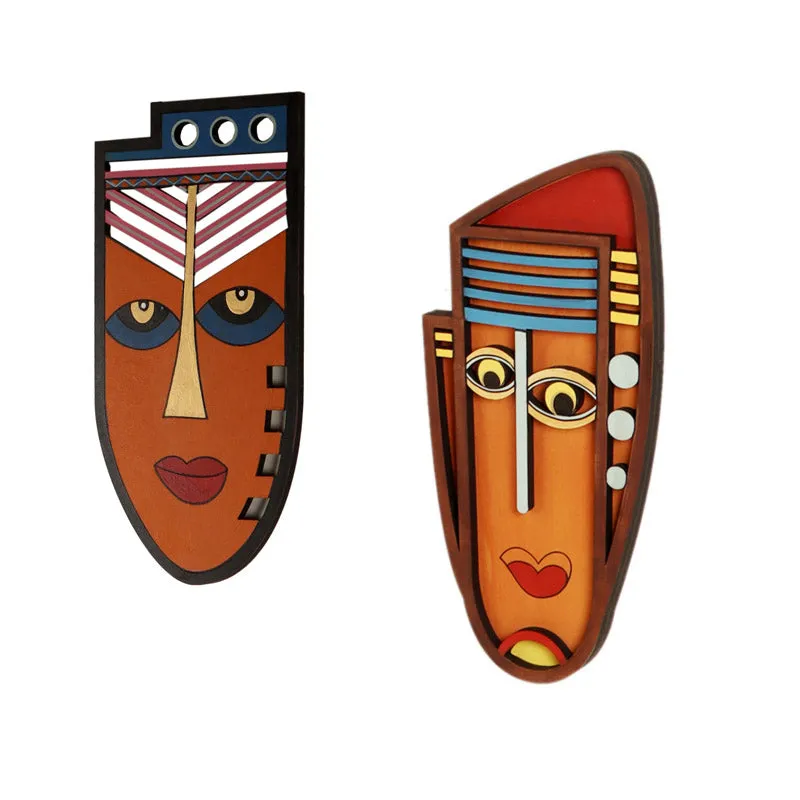 Bhoja Mask Wooden Wall Accent - Set of Two media 4