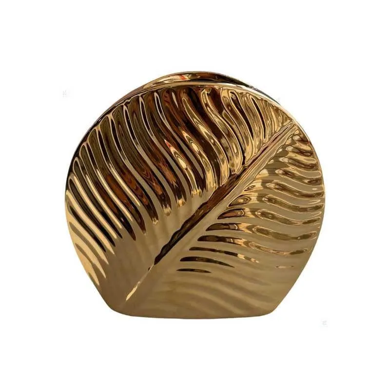 Golden Ceramic Petal Vase media 3