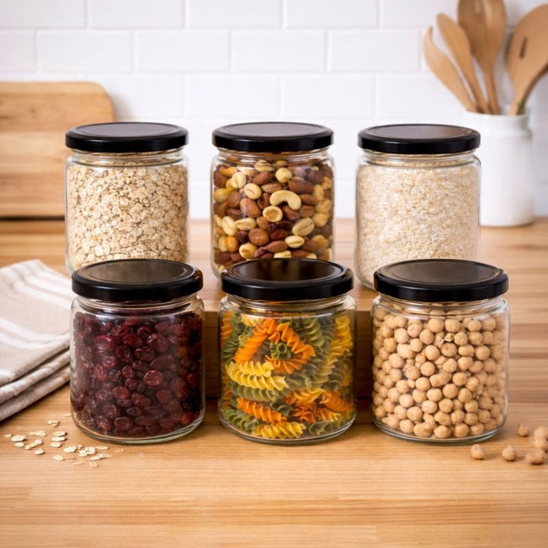 Airtight Glass Jar (500 mL Each) - Set Of Six