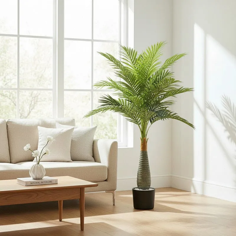 Grevol Artificial Bottle Areca Palm Plant With Black Plastic Pot  3.9 ft media 3