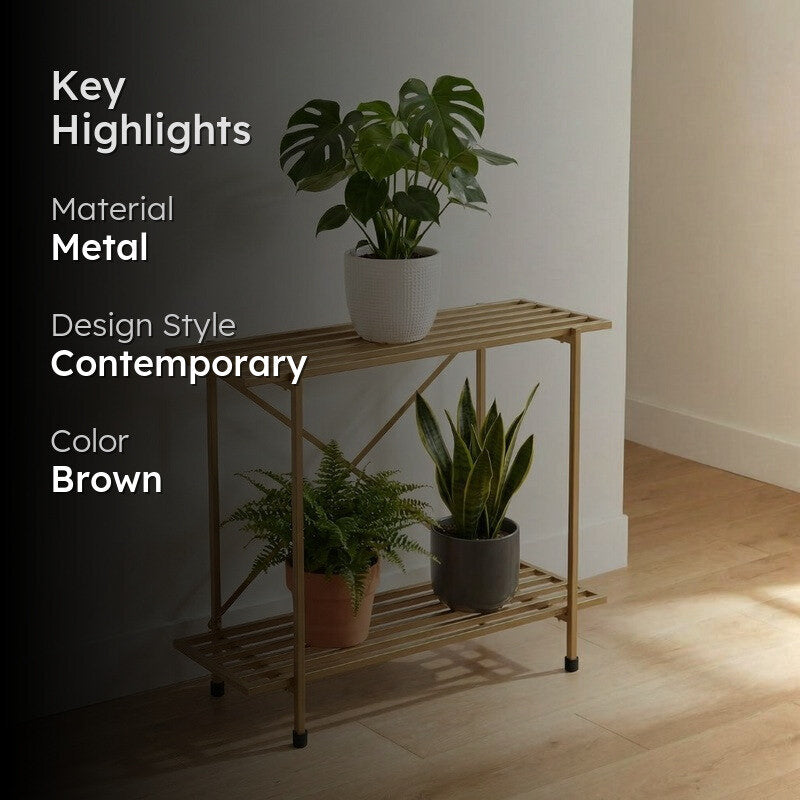 Leafnest Metal Planter Stand - Brown media 2