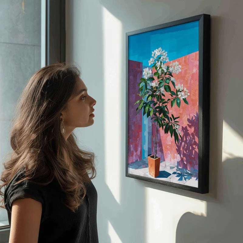 Corner Bloom Canvas Wall Painting - Black Frame media 5