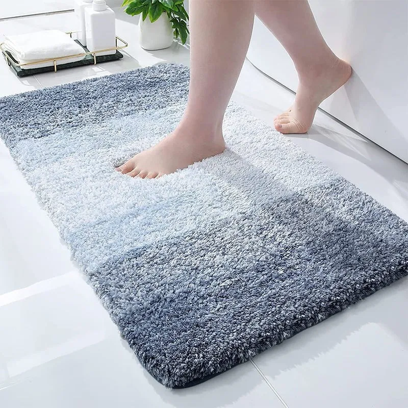 Elvira Anti Skid Striped Bath Mat media 1