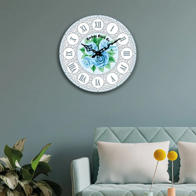 Blue Rosa Wood Analog Wall Clock media 4