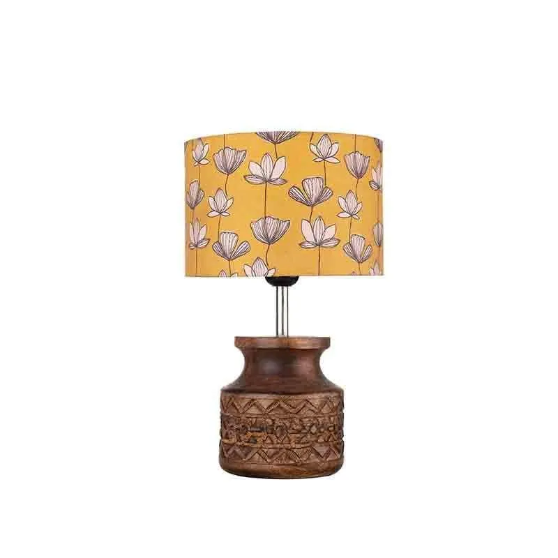 Fellow Wooden Table Lamp - Yellow,White media 4