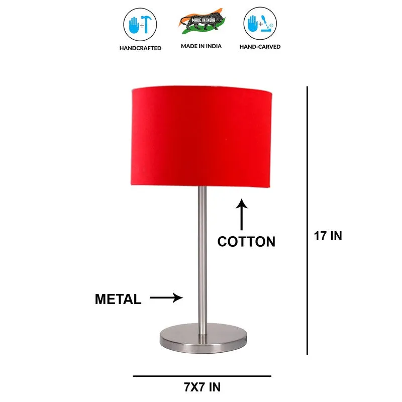 Noctra Zyra Glow Metal Table Lamp - Red media 8