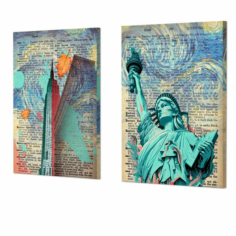 NY Glory Wall Painting - Set Of Two media 4