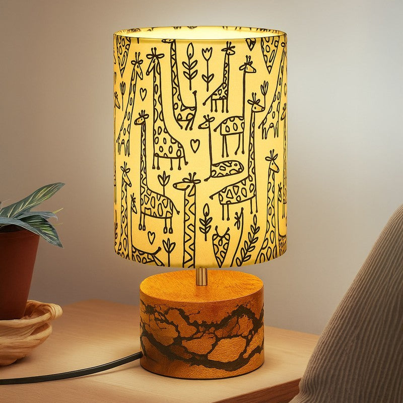 LumaForm Sleek Wooden Table Lamp - Multicolor