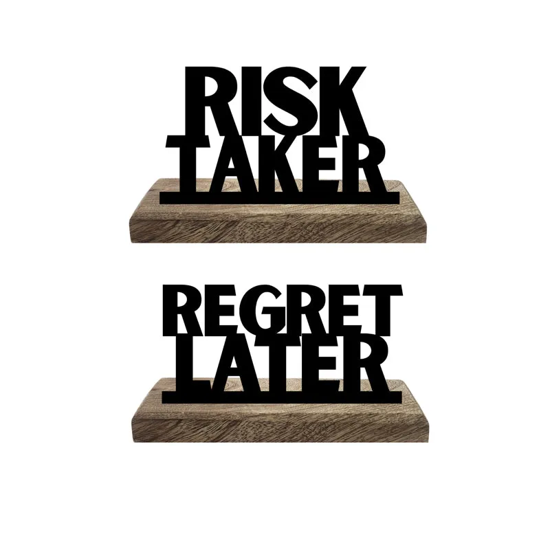 Regret Later Typography Showpiece - Set Of Two media 4