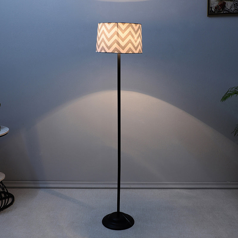 Chevron Light Printed Metal Floor Lamp