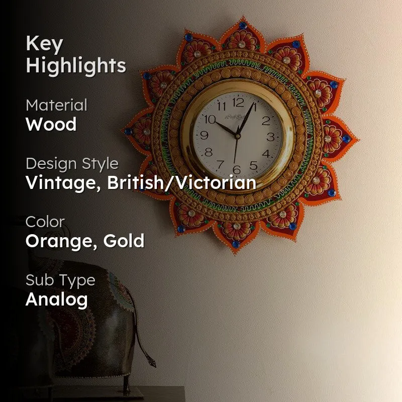 Decorative Paper Mache Handcrafted Wall Clock media 2