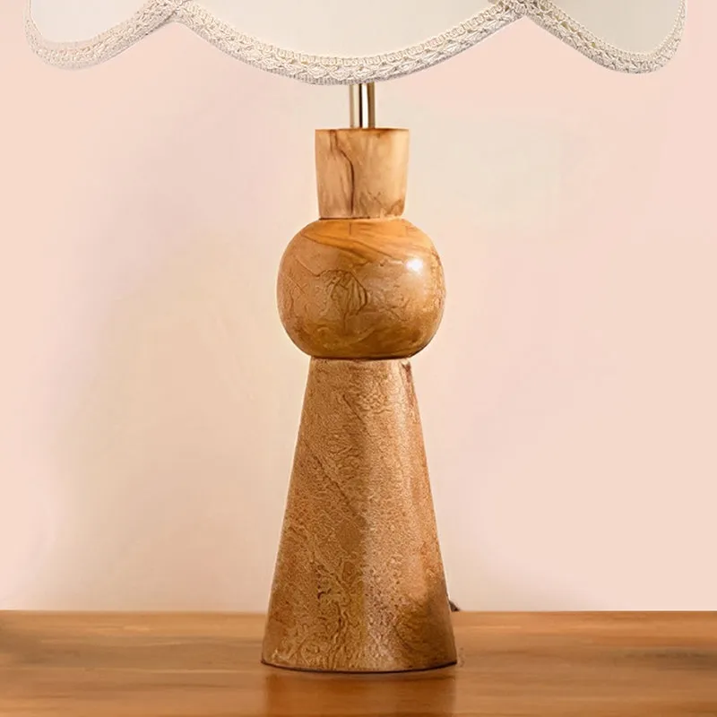 Angler Mist Wooden Table Lamp - White,Brown media 3
