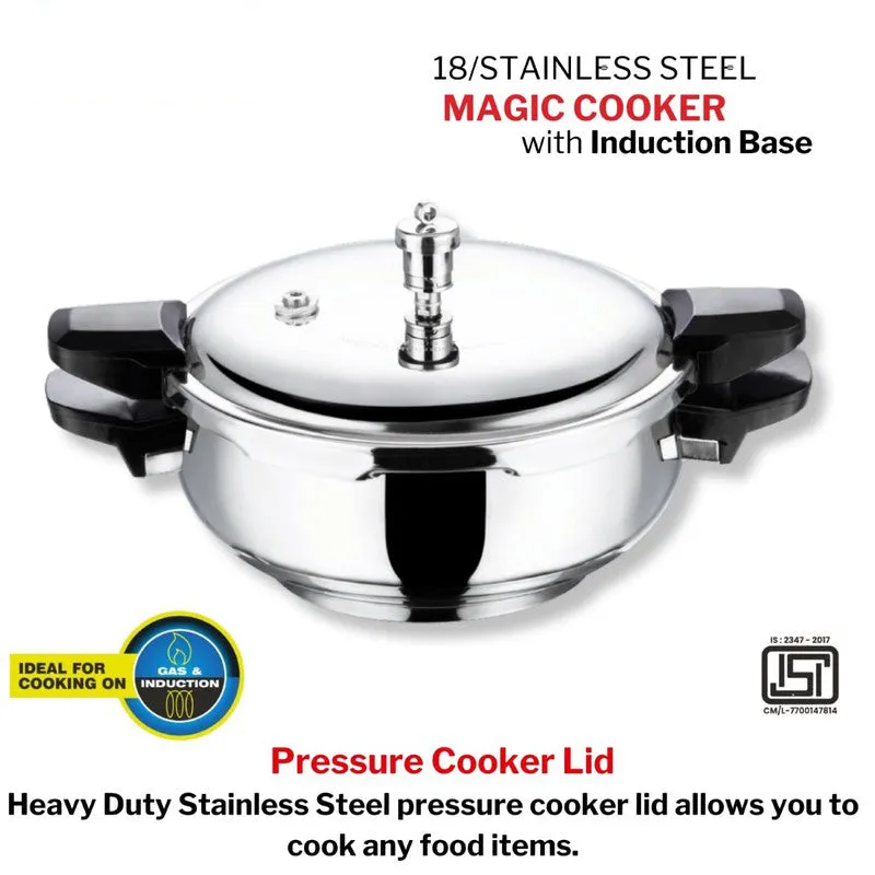 Vinod Velric Pressure Cooker Stainless Steel - 5500 mL - 6