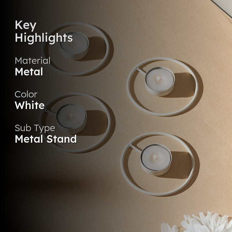 Idola Tealight Candle Holder (White) - Set of Four media 2
