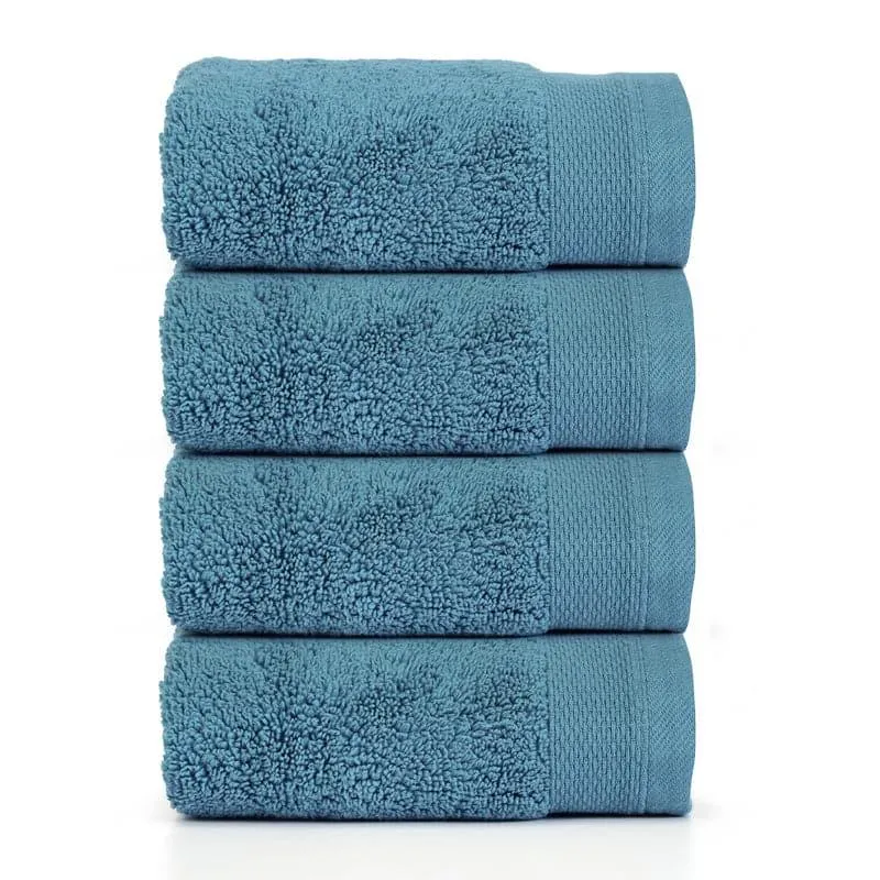 Micro Cotton Soft Serenity Solid Face Towel (Blue) - Set Of Four media 3