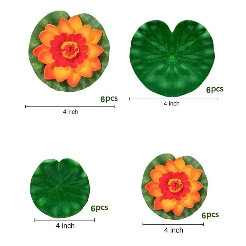 Faux Floating Lotus (Orange) - Set Of Six media 6