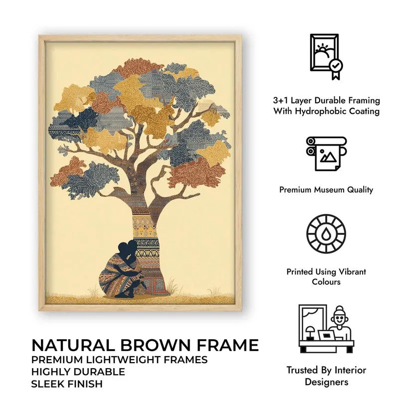 Kalpavriksha Canvas Wall Painting With Brown Frame media 11