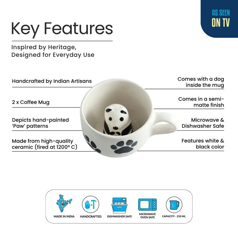 Furry Ceramic Tea Cup (210 mL Each) - Set Of Two media 5