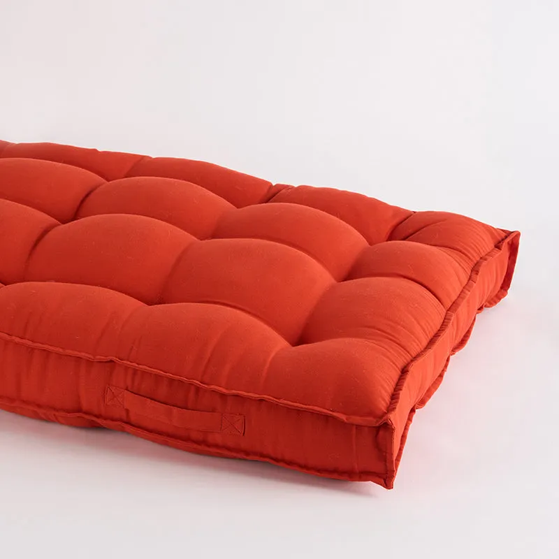 Pawdium Solid Cotton Floor Cushion - Terracotta Brown media 3
