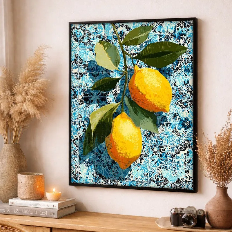 Citrus Splash Canvas Wall Painting - Black Frame media 3
