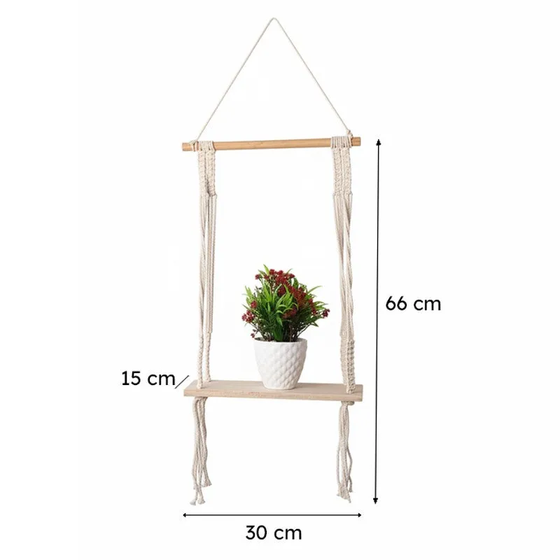 Jacinta Macrame Wall Shelf media 6