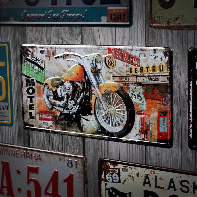 Motel Chevrolet Motorbike Metal Wall Accent media 1