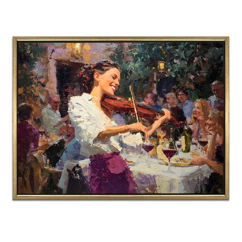 Violin Serenade Canvas Wall Painting With Frame media 3