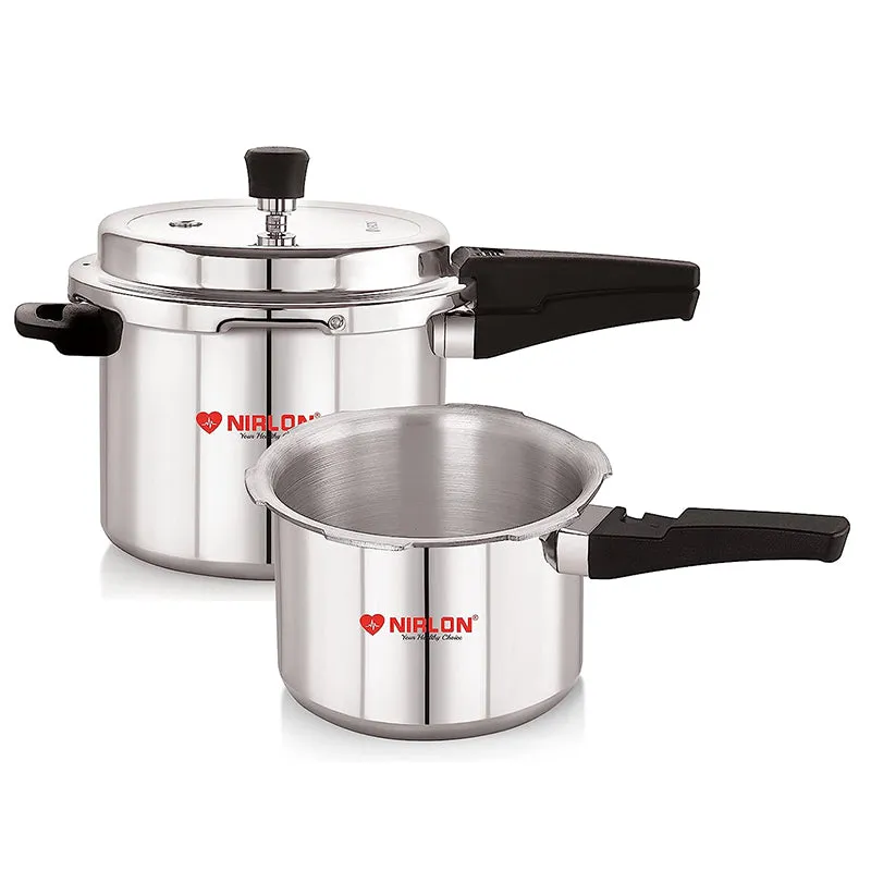 Nirlon Steel Glaze Pressure Cooker (5000 mL/3000 mL)- Set Of Two media 8