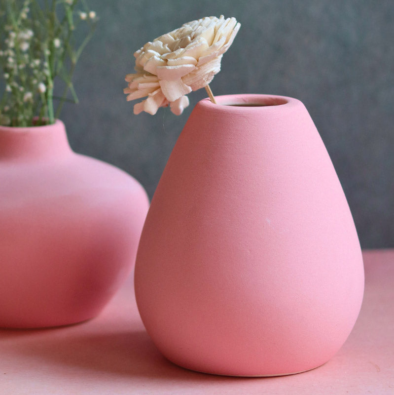 Yelena Orla Ceramic Vase (Pink) - Two Piece Set media 5