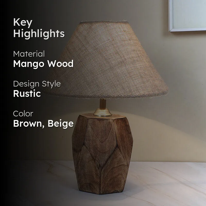 Tatami Jute & Mango Wood Table Lamp - Brown,Beige media 2