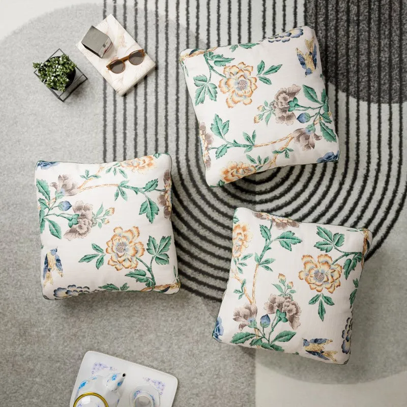 Floral Driftwood Cotton Cushion Covers - Set Of Three media 1