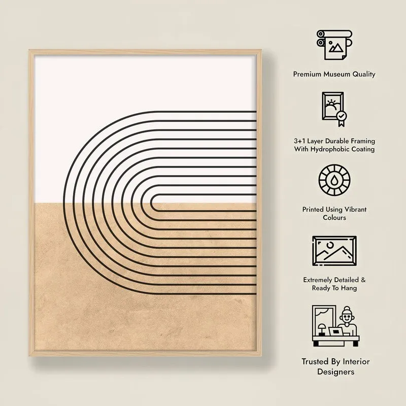 Calm Compositions Canvas Wall Painting With Brown Frame media 9