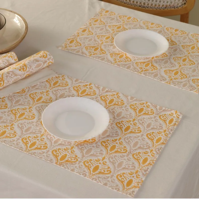Yellow Prism Weave Canvas Table Mats - Set Of Four media 8